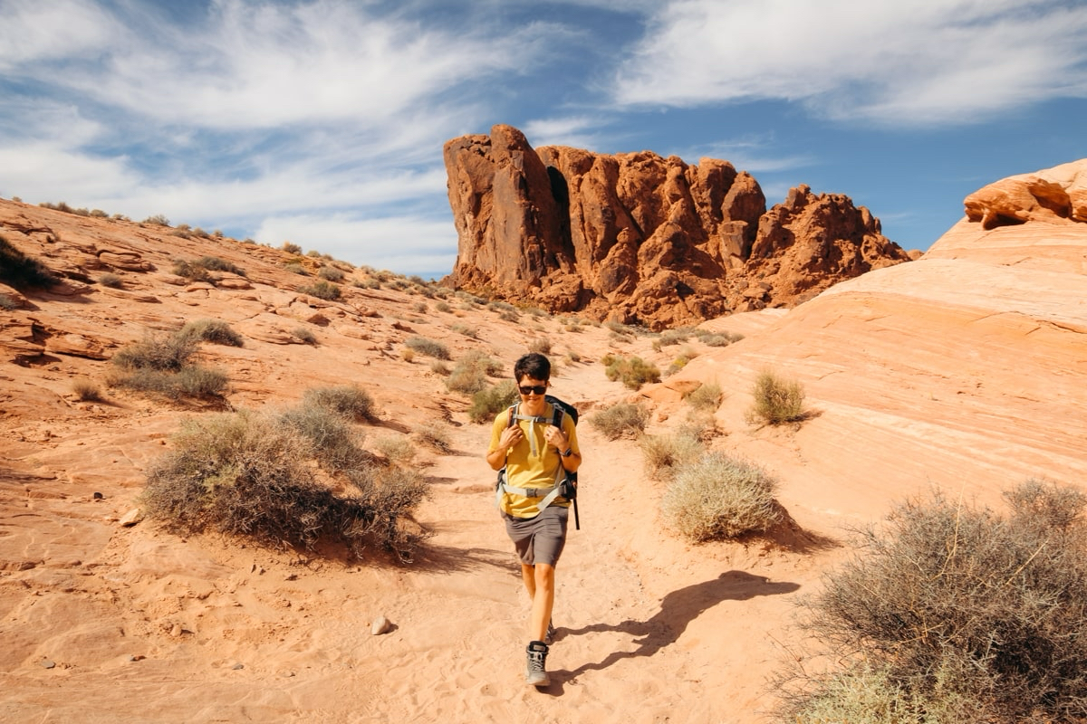 Hiker on Valley of Fire trail